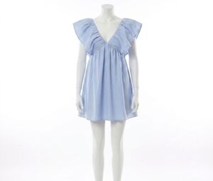 Day + Moon | Dresses | Day Moon Navy Velvet Rhinestone Tie Shoulder Babydoll Mini Dress Small
